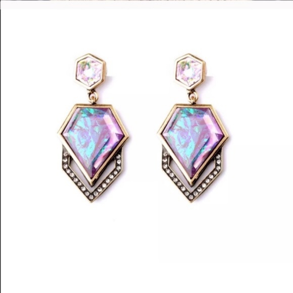 Stunning Retro Boho Purple Pink Drop Earrings - Picture 2 of 2